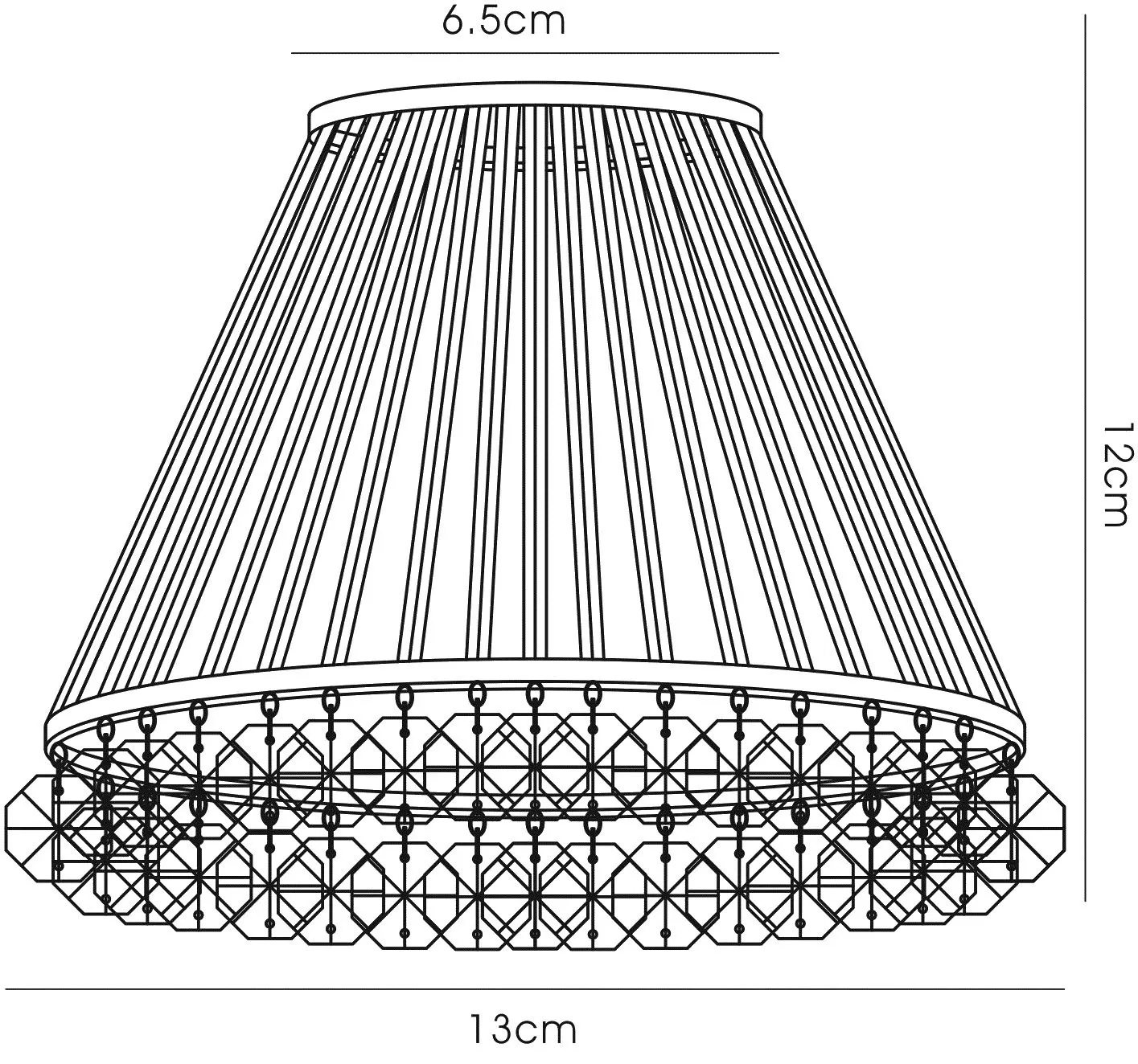 Crystal and Glass Rod Clip-On Shade Polished Chrome IL30100  Diyas Crystal Shades